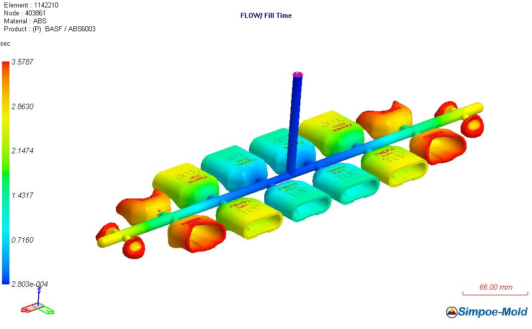 MultiCavityExample2 Solid FLOW  Fill Time